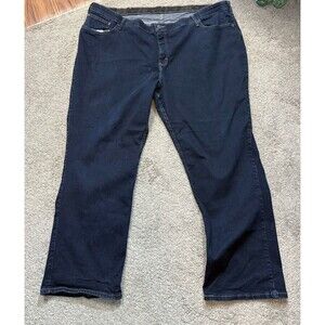 Lee Riders Jeans Women's 26W M Dark Wash Denim Straight Leg Plus Size 46x31 Blue